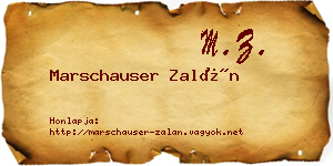 Marschauser Zalán névjegykártya